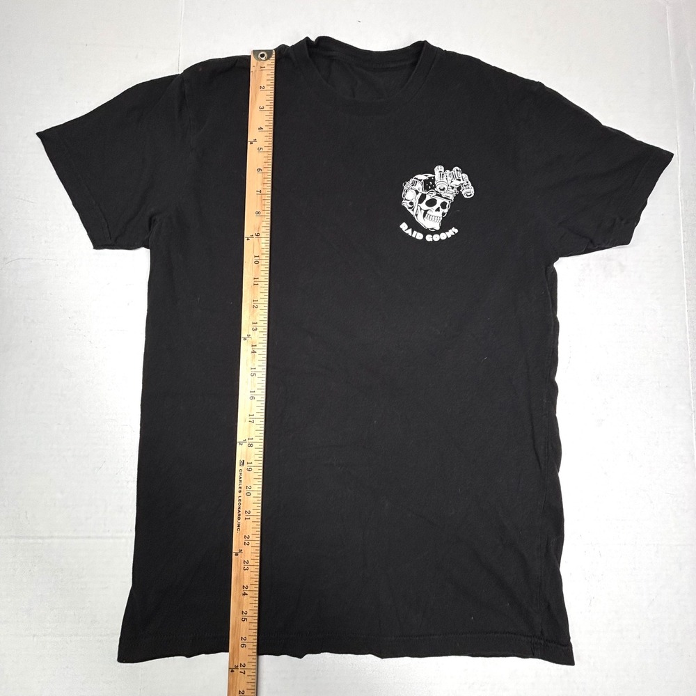 Raid Goons Stack Bodies Grim Reaper Skulls Graphic T Shirt Black Mens Medium EUC - Picture 5 of 6